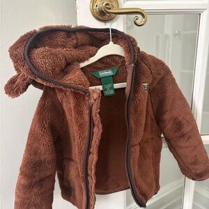 L.L. Bean Kids Brown Fleece Teddy Bear Jacket